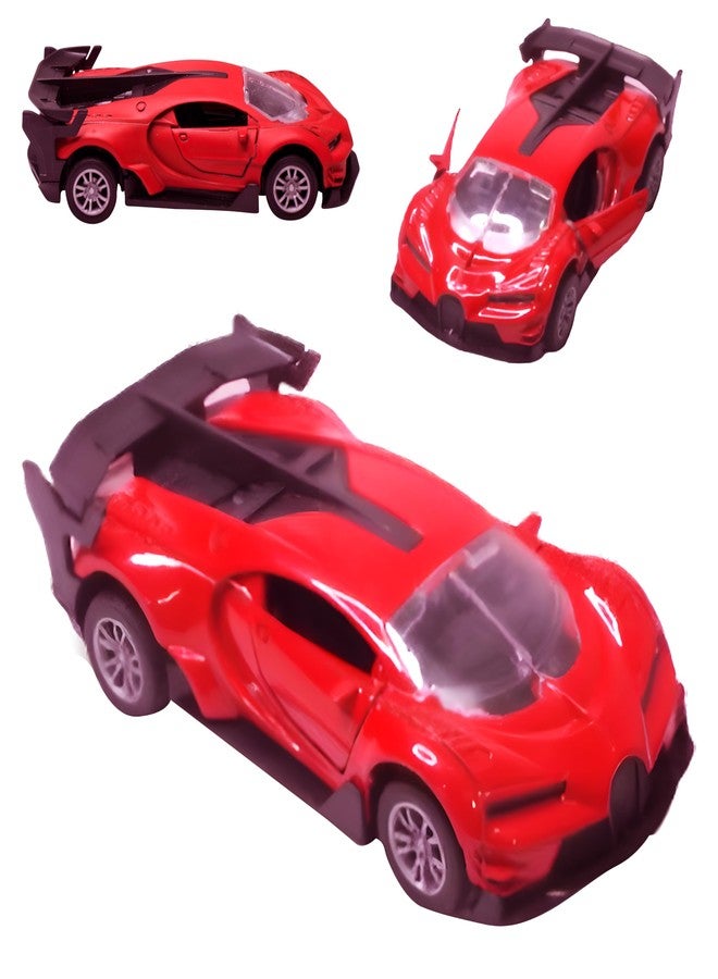 Toy Cloud 1:32 Bugatti Die Cast Metal Car Dashboard Toys Scale Model with Opening Doors Pull Back Cars Toys for 5 12 Years Kids Model Racing Kar Toy - Red - Image 1